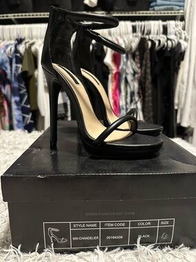 Forever 21 Black Strappy High Heel Sandals